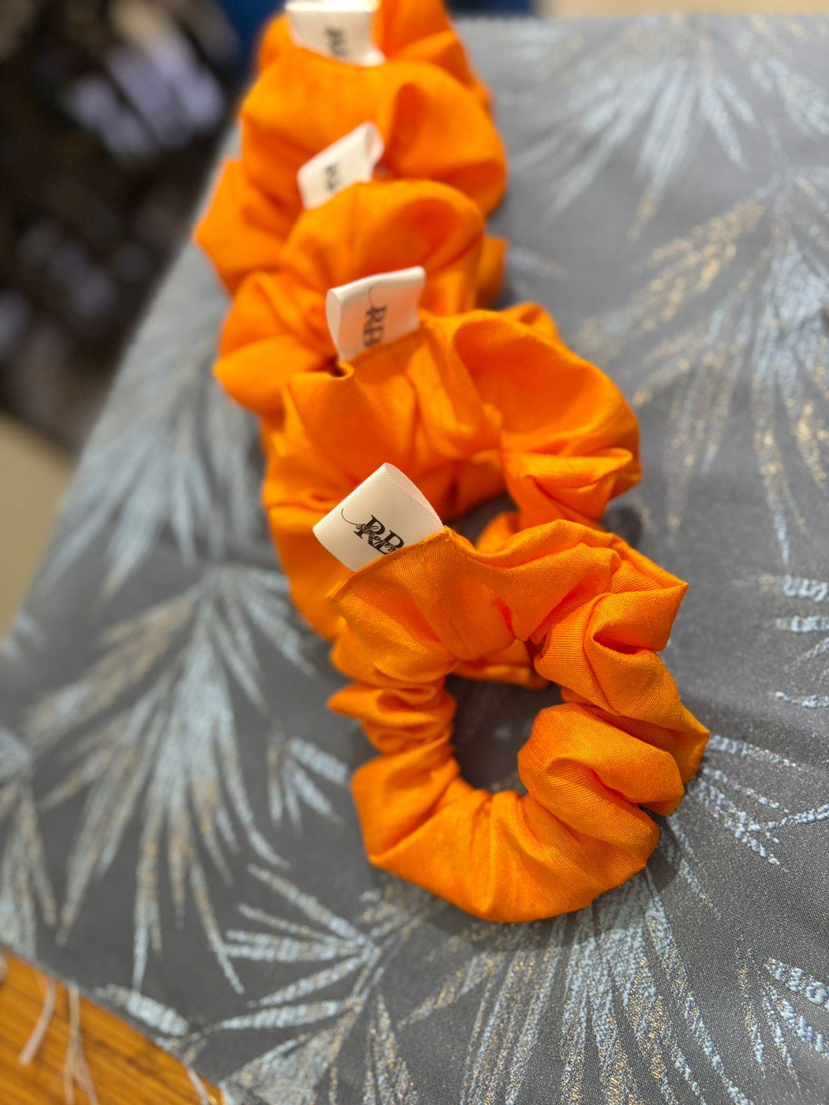 RB Shoppers Orange Chiffon Scrunchie – Bright, Stylish & Hair-Friendly