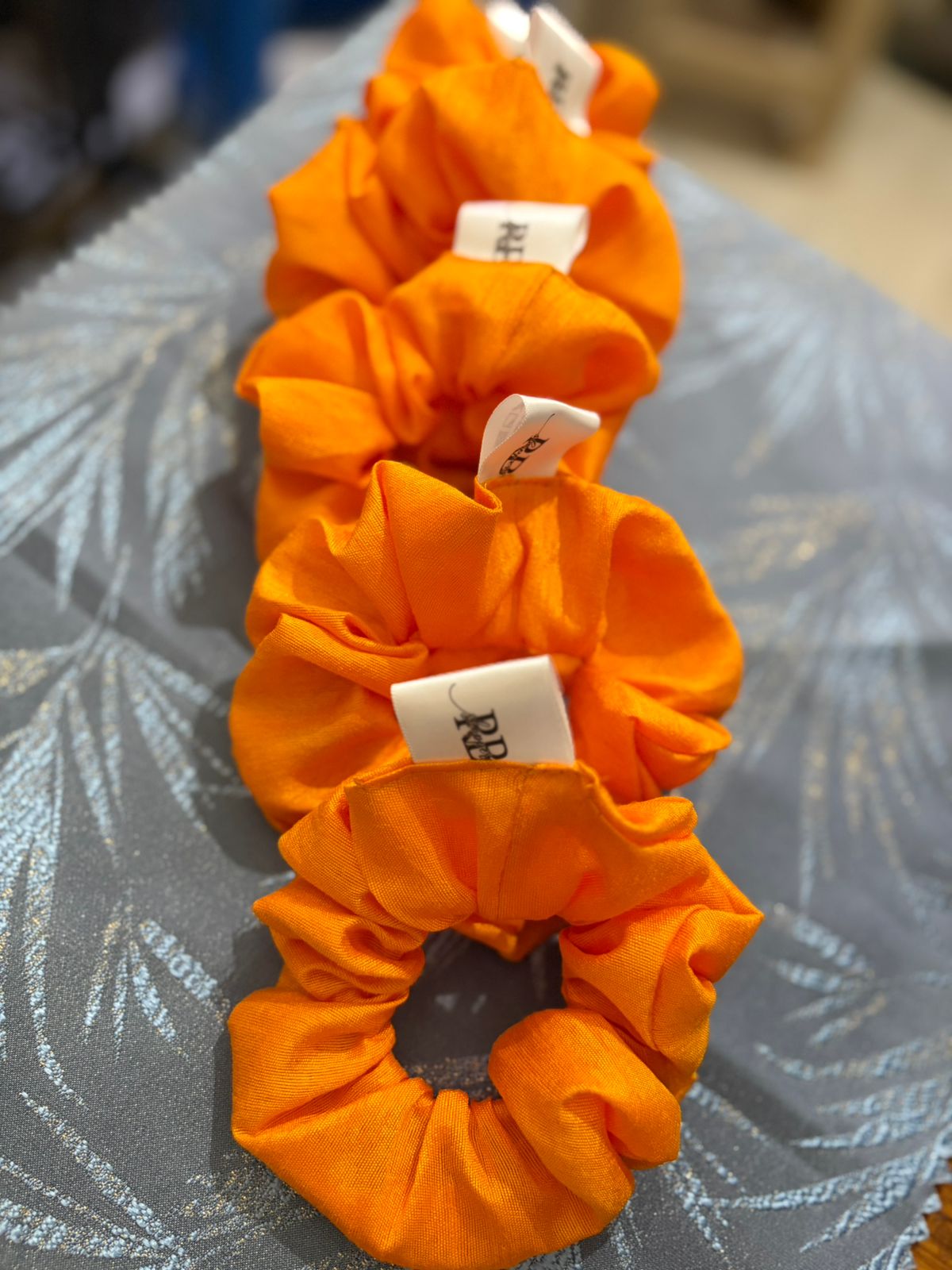 RB Shoppers Orange Chiffon Scrunchie – Bright, Stylish &amp; Hair-Friendly