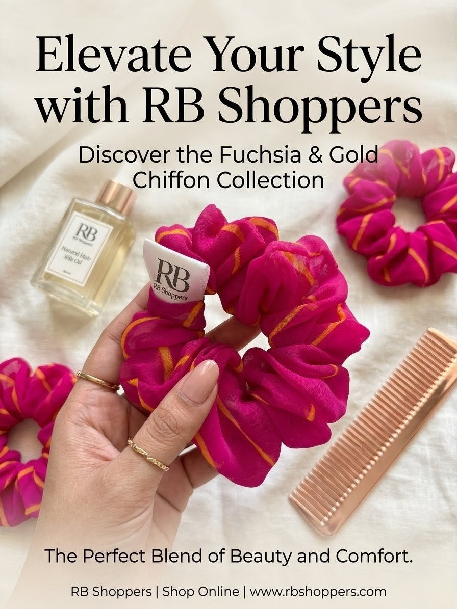 RB Shoppers Pink Chiffon Scrunchie – Soft, Stylish & Feminine